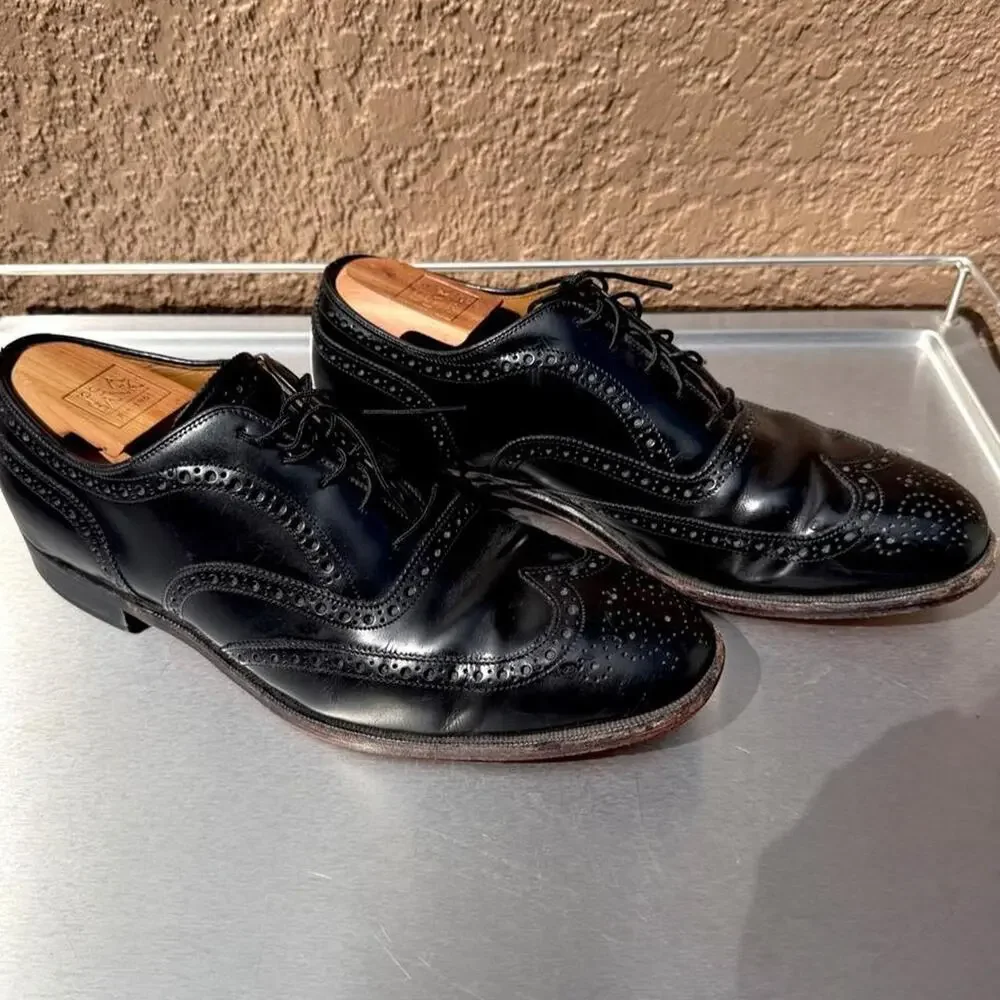 Johnston and Murphy Black Leather Oxford Dress Shoes - Size 10 1/2 D/B